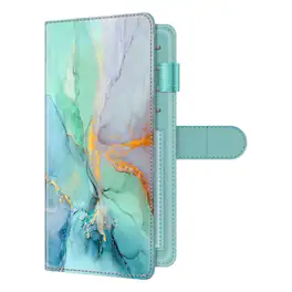 Kitcheniva - RFID Blocking Checkbook & Credit Card Wallet Organizer - Emerald Marble