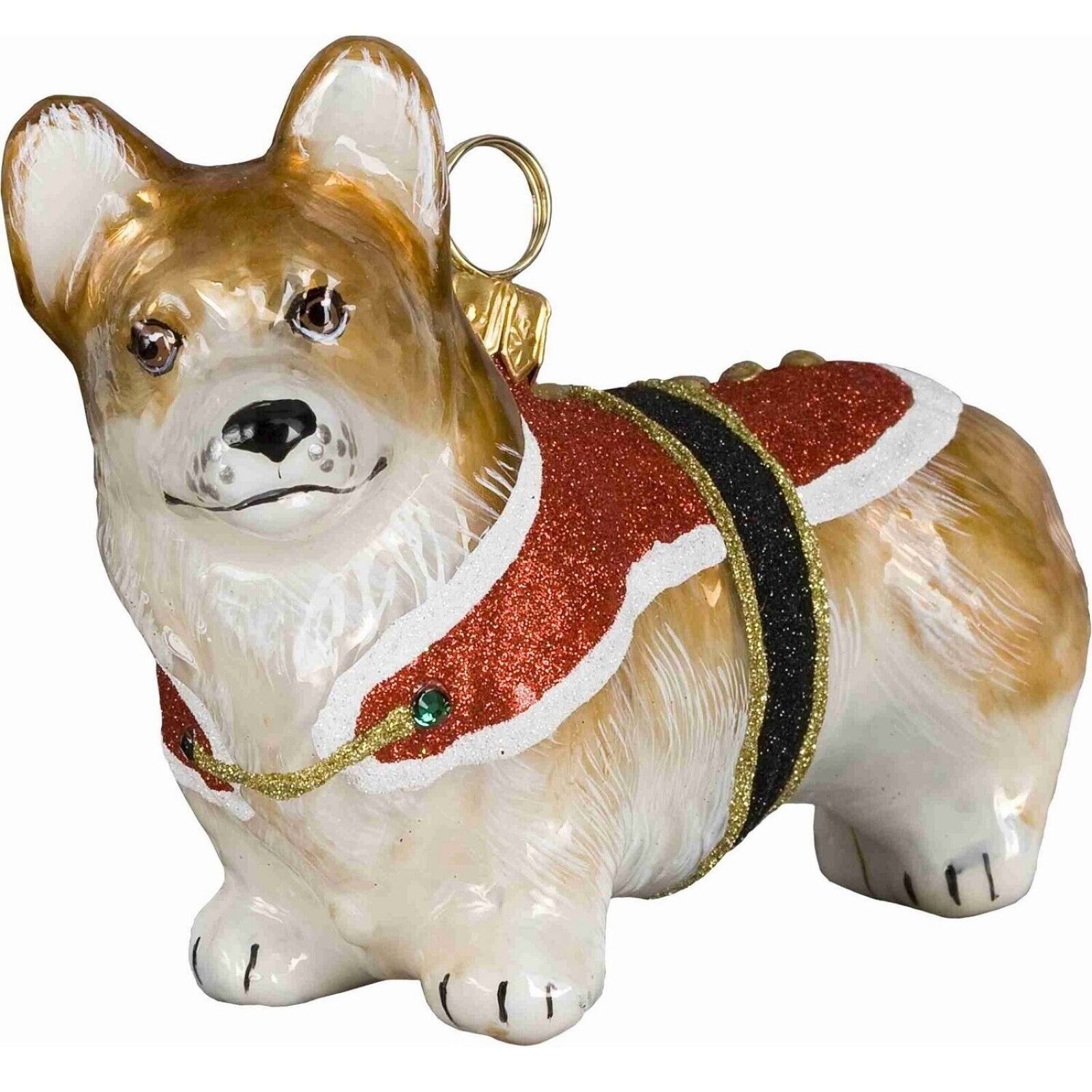 Front. Joy to the World Collectibles - Joy to the World Pembroke Welsh Corgi Santa Paws Dog Polish Glass Christmas Ornament Decoration - Multicolor.