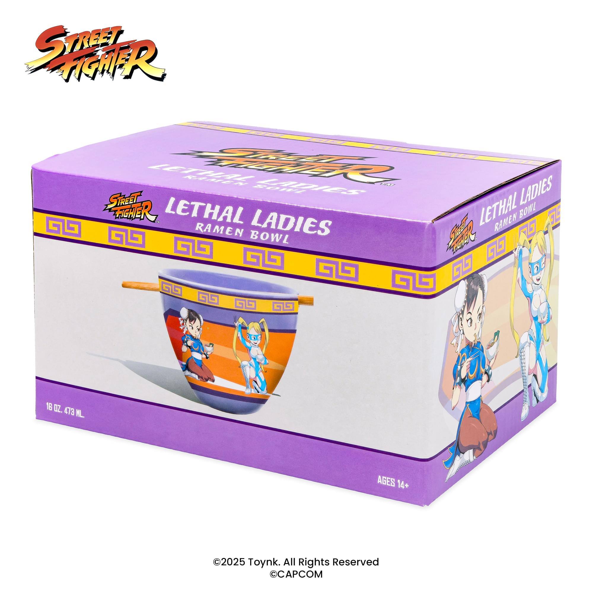STREET FIGHTER

LETHAL LADIES RAMEN BOWL

16 OZ. 473 ML

AGES 14+

©2025 Toynk. All Rights Reserved

CAPCOM