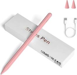 Core Tech - Universal Active Stylus Pen with Magnetic Attachment for Capacitive Touchscreen Devices - Light Pink