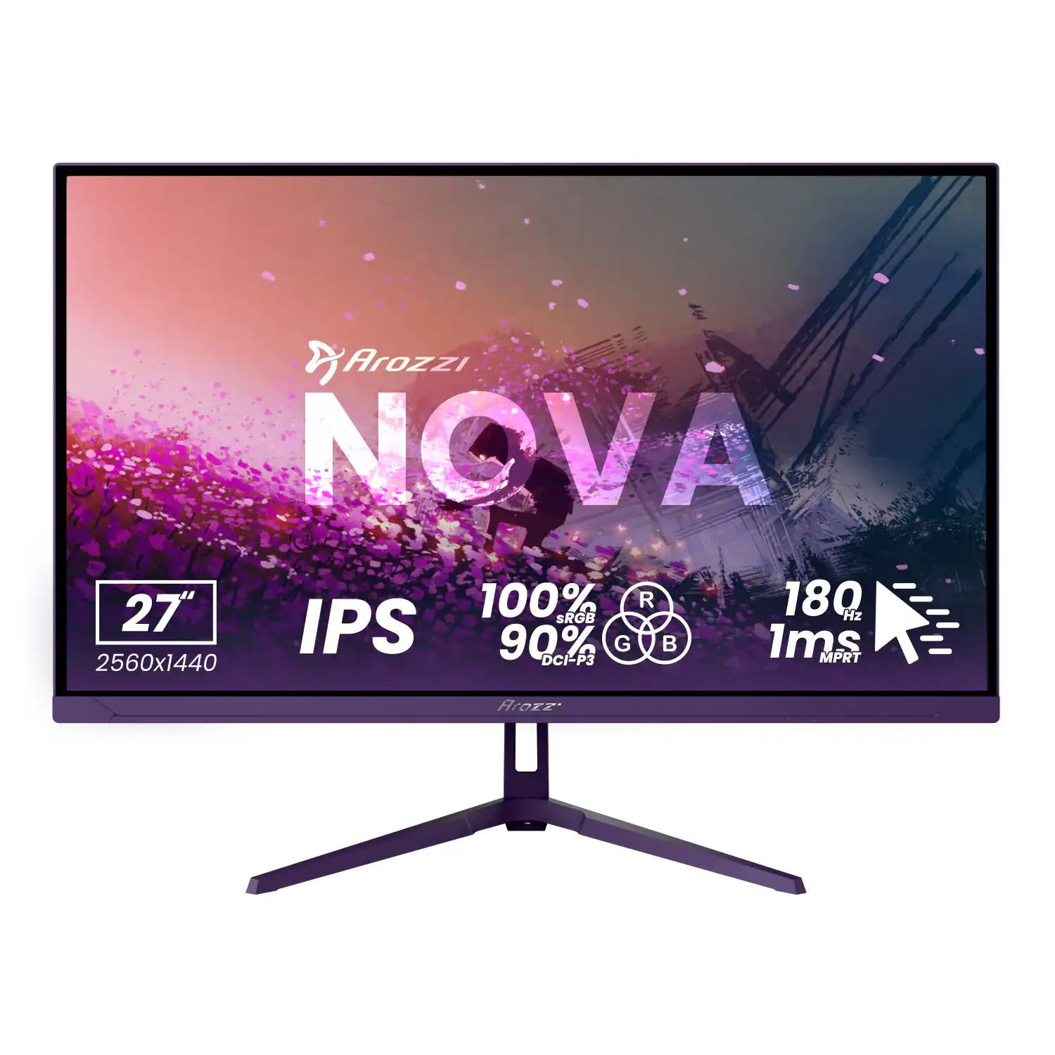 Arozzi NOVA 27" 100% sRGB 90% DCI-P3 IPS 180 Hz 1ms 2560x1440