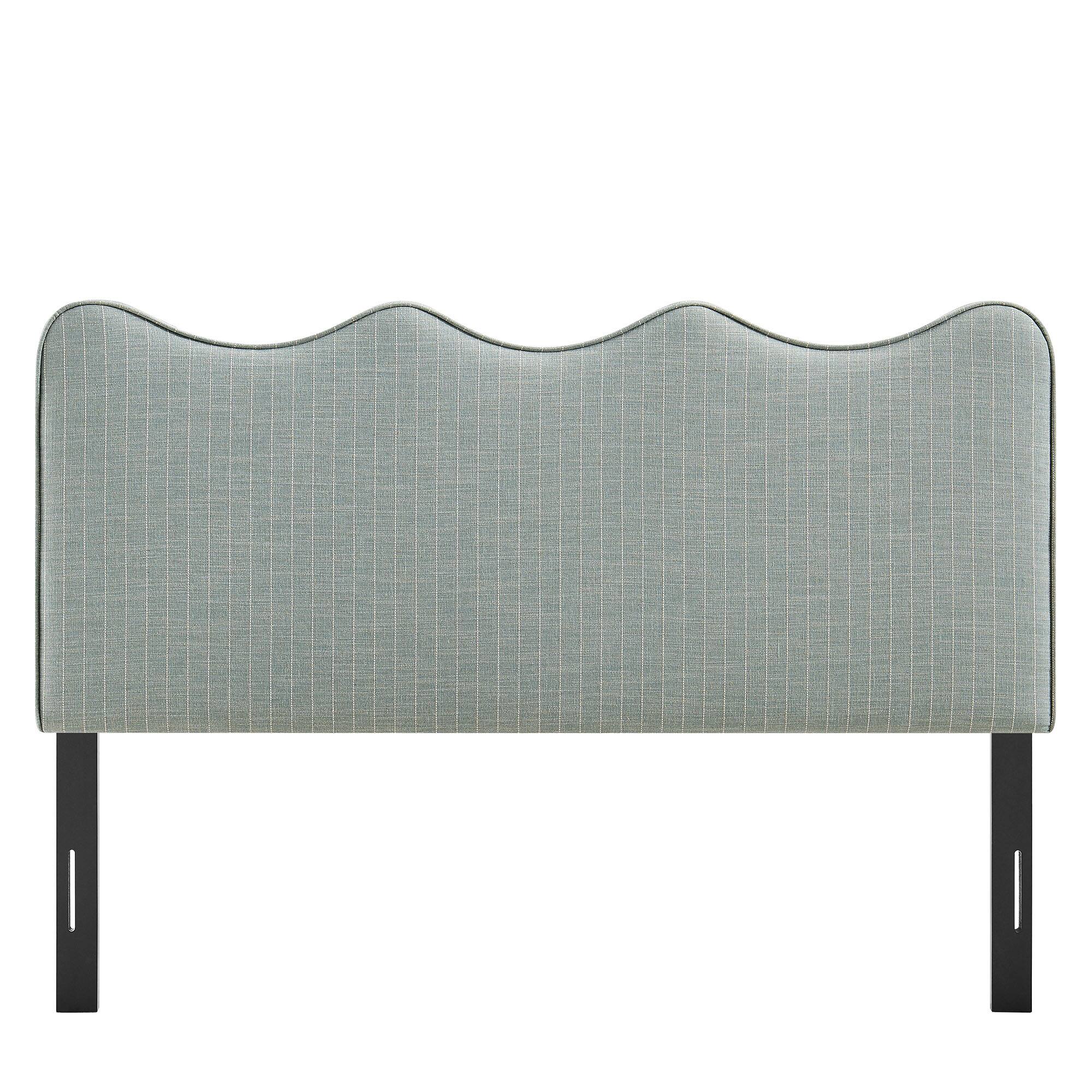Alt View 4. Modway - Athena Striped Fabric Upholstered Headboard by Modway - Spa Blue Stripe.