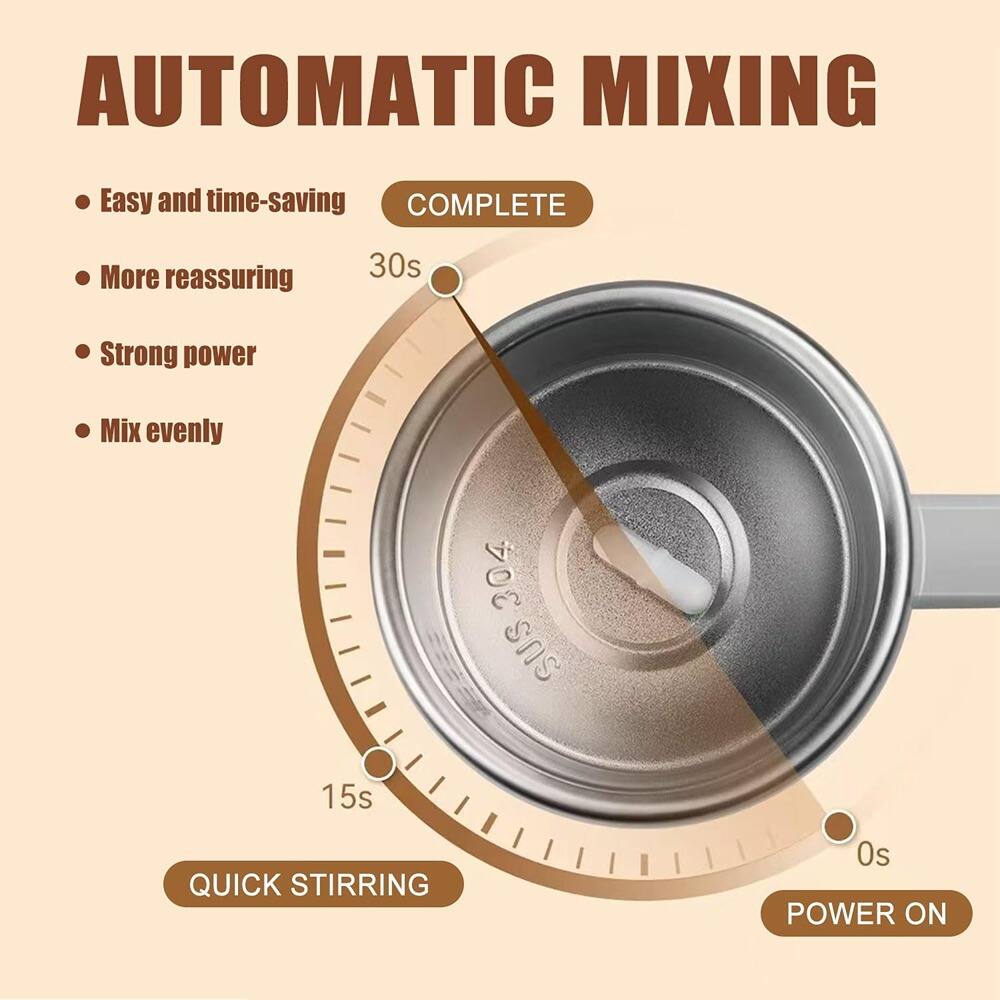 AUTOMATIC MIXING

- Easy and time-saving
- More reassuring
- Strong power
- Mix evenly

COMPLETE

30s

QUICK STIRRING

15s

POWER ON

0s