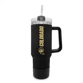 The Fanatic Group - Colorado Buffaloes 40oz. Stainless Tumbler with Handle & Removable Straw - Black