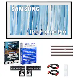 Bundle - Samsung - 85" The Frame Pro Neo QLED 4K TV (2026) w/ Modern Brown Customizable Bezel