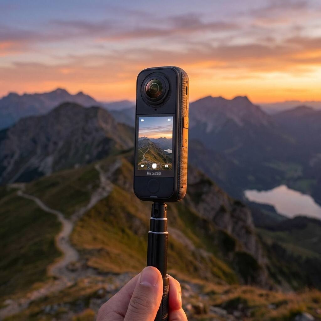 Alt View 2. Insta360 - Insta360 X4 Air 360 Action Camera Starter Bundle (Black) with 50-in-1 Accessory Kit and More.