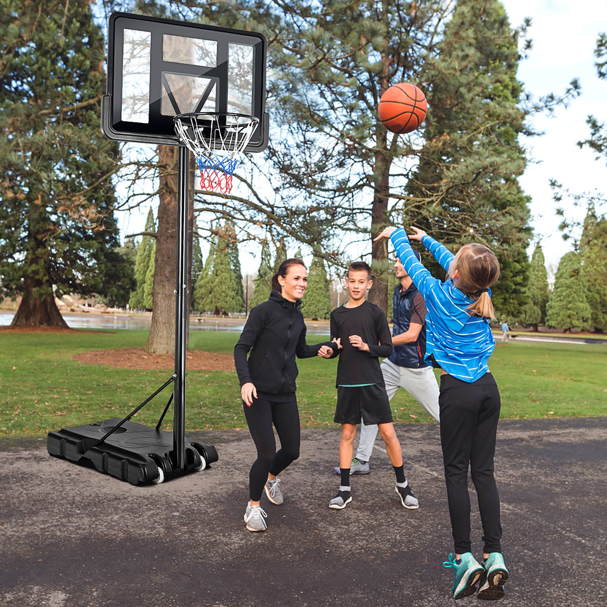 Alt View 1. Costway - Costway Portable Basketball Hoop Stand Adjustable Height W/Shatterproof Backboard Wheels - Black,Red.