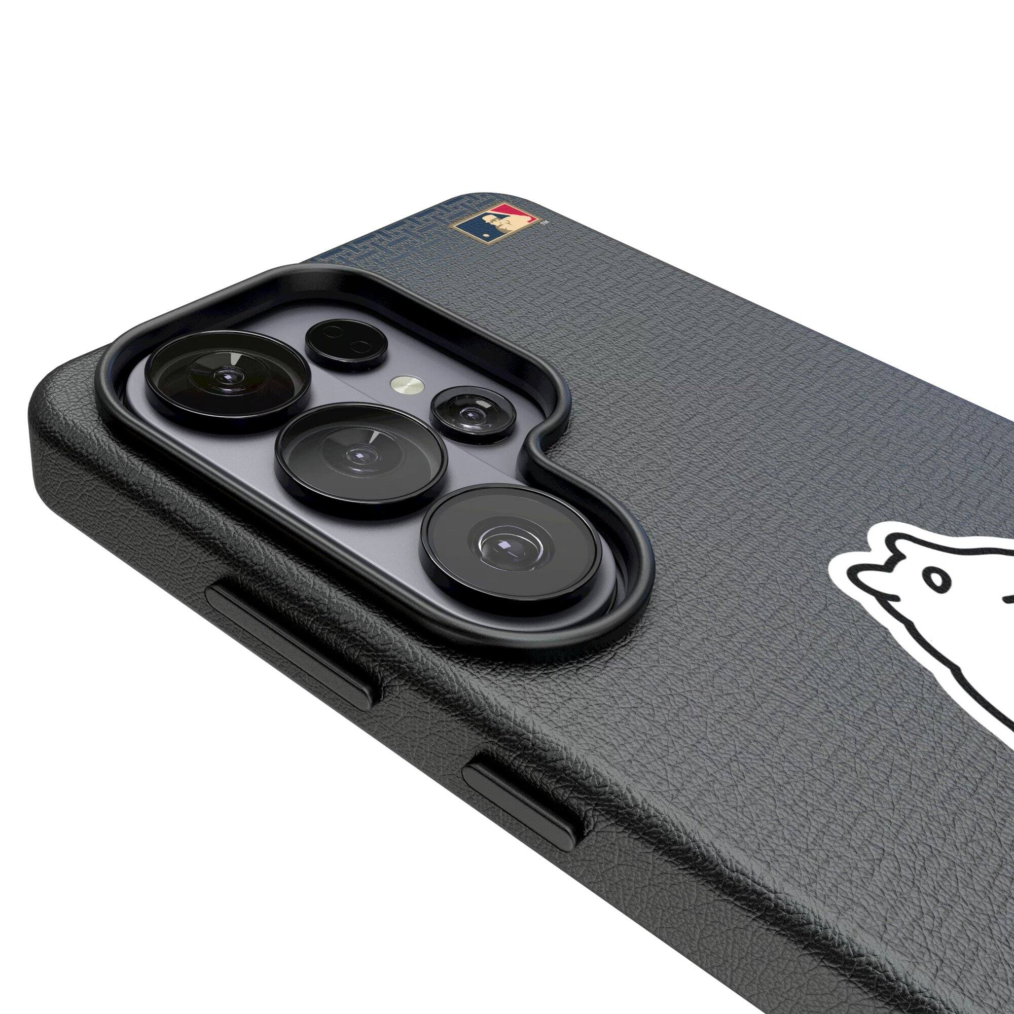 Alt View 2. Keyscaper - Chicago Cubs Cooperstown Collection 1914 Galaxy Magnetic Bump Case - S25 Ultra - Black.
