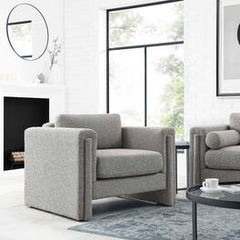 Visible Boucle Fabric Armchair by Modway - Light Gray