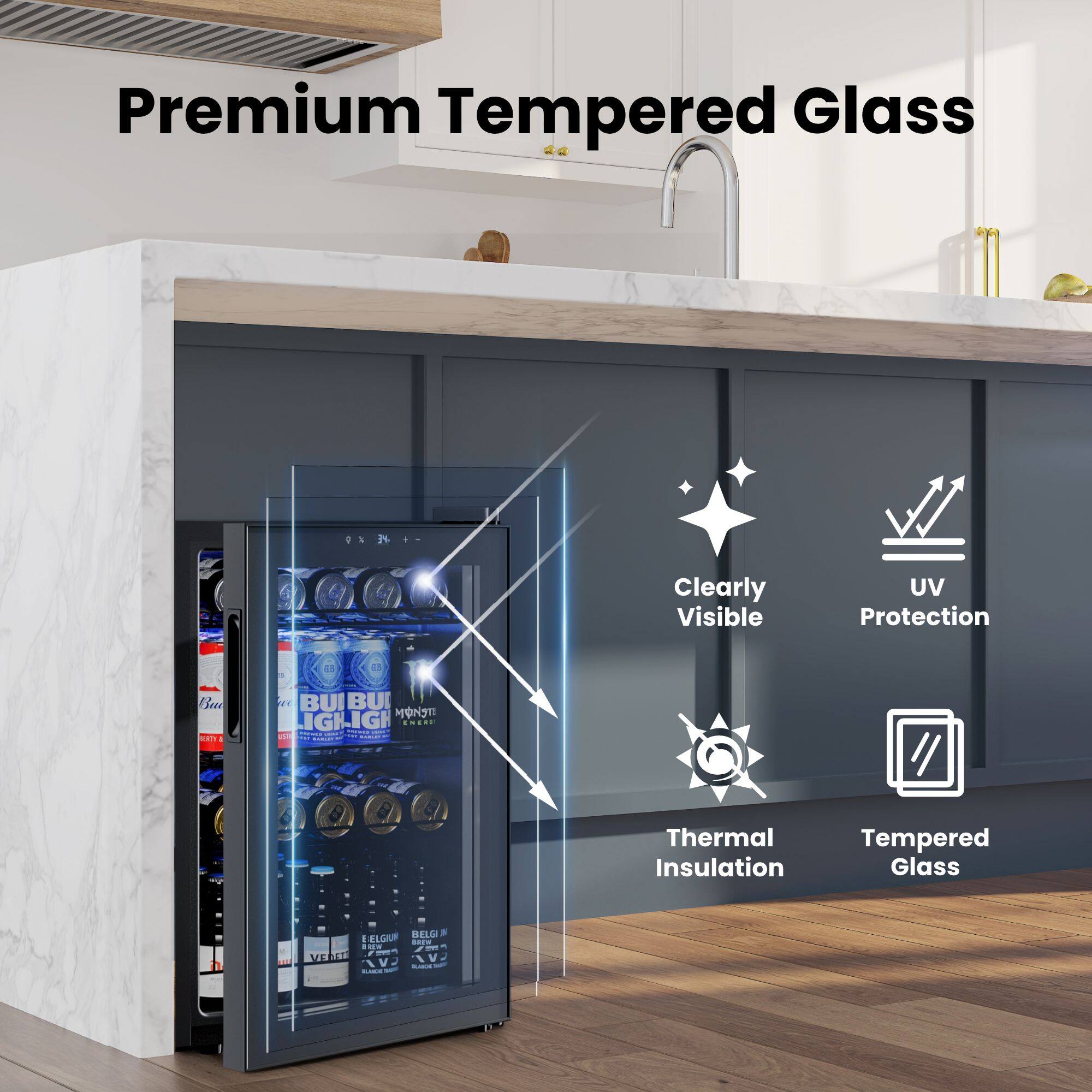Premium Tempered Glass  
- Clearly Visible  
- UV Protection  
- Thermal Insulation  
- Tempered Glass