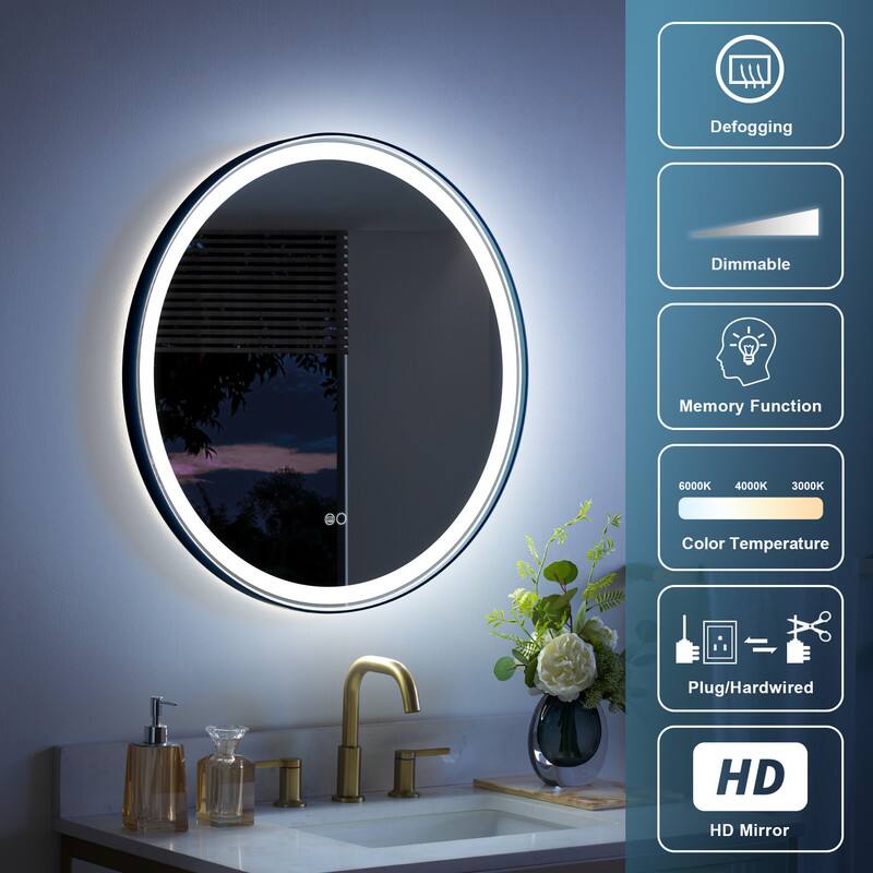 Defogging  
Dimmable  
Memory Function  
6000K 4000K 3000K Color Temperature  
Plug/Hardwired  
HD Mirror
