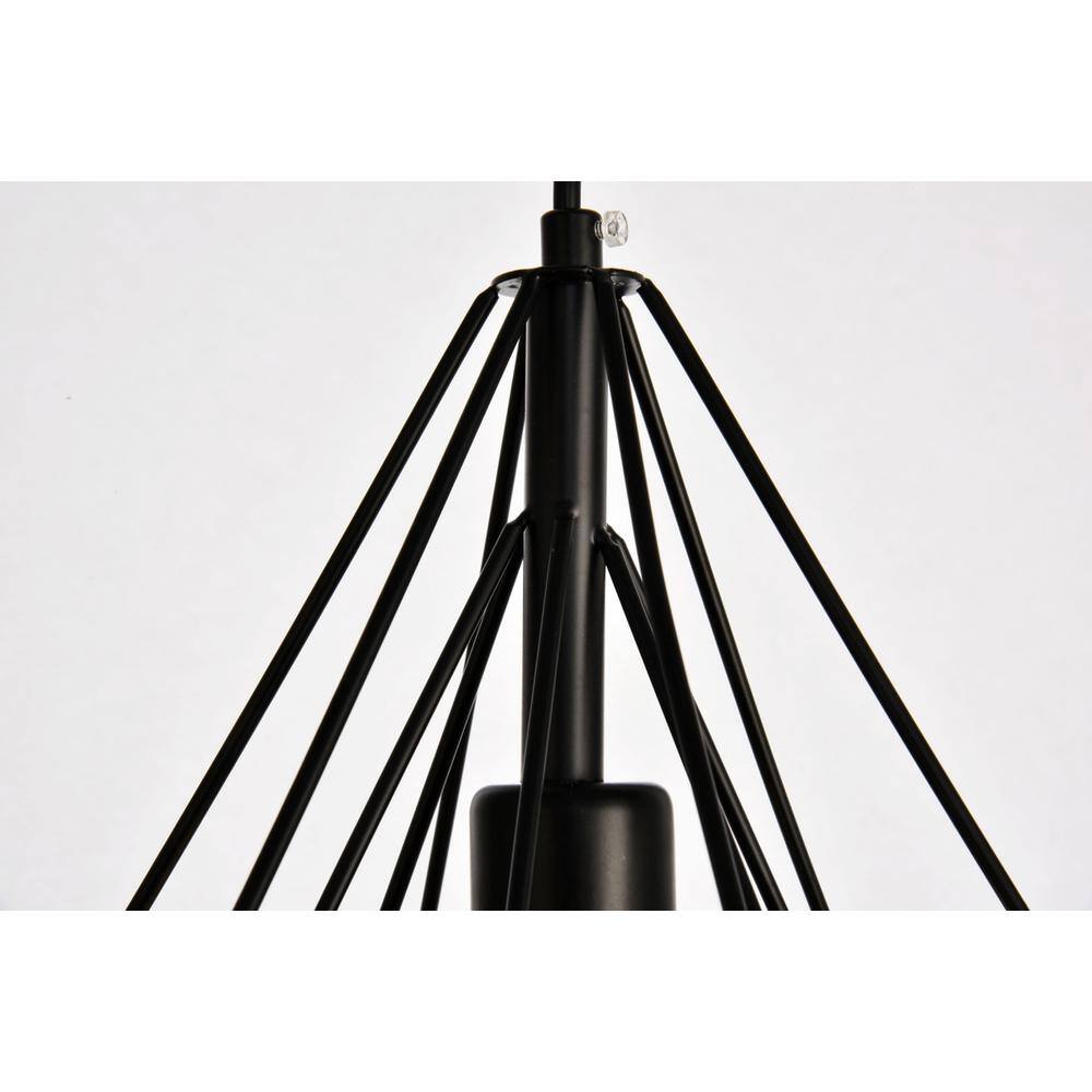 Left. Living District - Jago Collection Pendant D9.8 H9.8 Lt:1 Black Finish - Black.