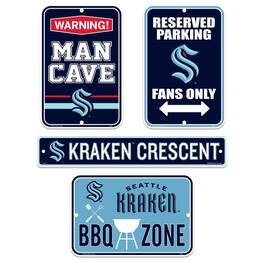 Mustang Drinkware - Seattle Kraken 4-Piece Wall Sign Set - Multicolor