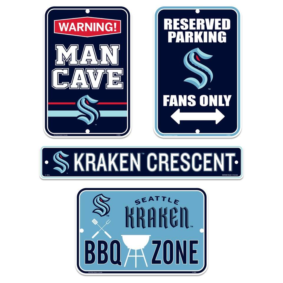 Seattle Kraken 4-Piece Wall Sign Set