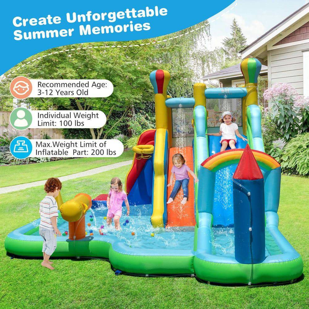 Create Unforgettable Summer Memories

Recommended Age: 3-12 Years Old

Individual Weight Limit: 100 lbs

Max. Weight Limit of Inflatable Part: 200 lbs