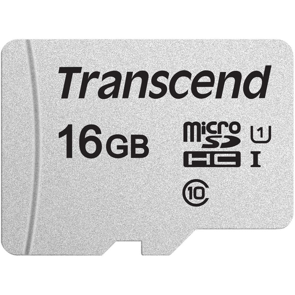 Transcend - 16GB MicroSD 300s 95MB/s Class 10 Micro SDHC Memory Card with SD Adapter