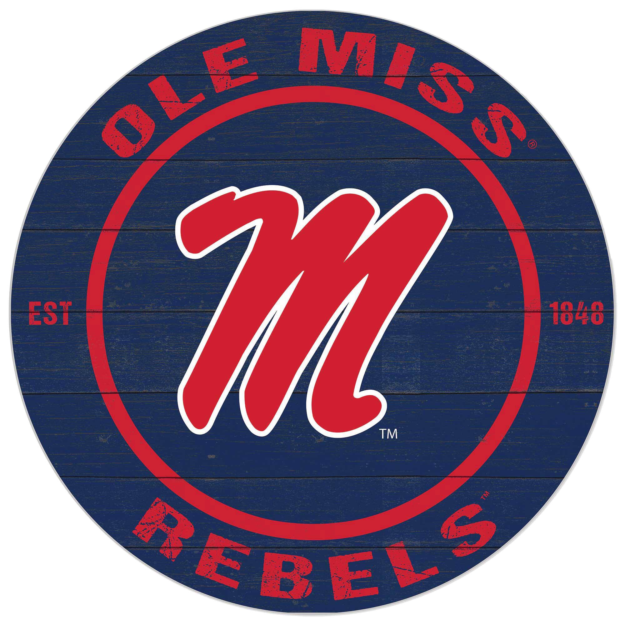 Ole Miss Rebels 20'' x 20'' Indoor/Outdoor Circle Sign
