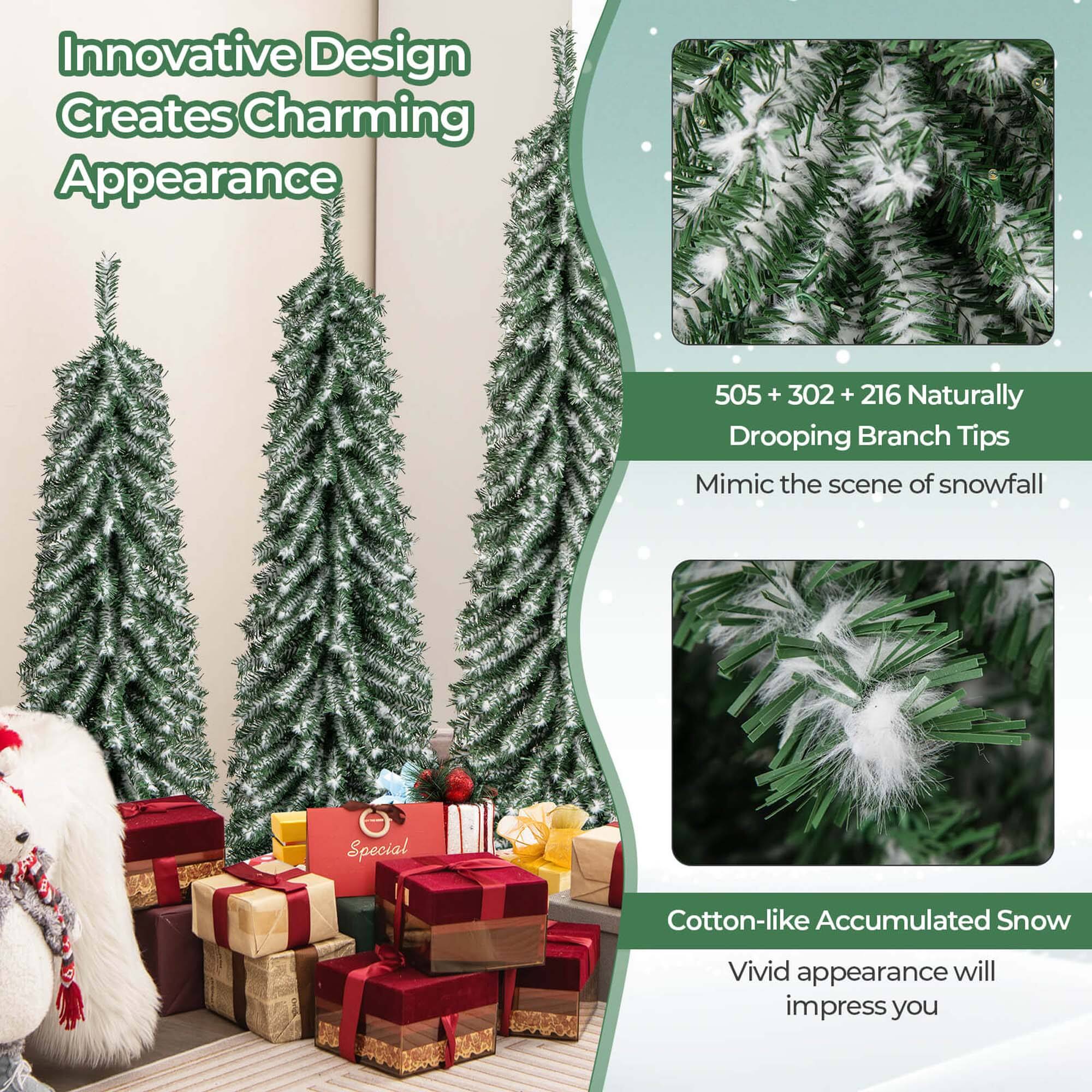 Innovative Design Creates Charming Appearance

505 + 302 + 216 Naturally Drooping Branch Tips
Mimic the scene of snowfall

Cotton-like Accumulated Snow
Vivid appearance will impress you
