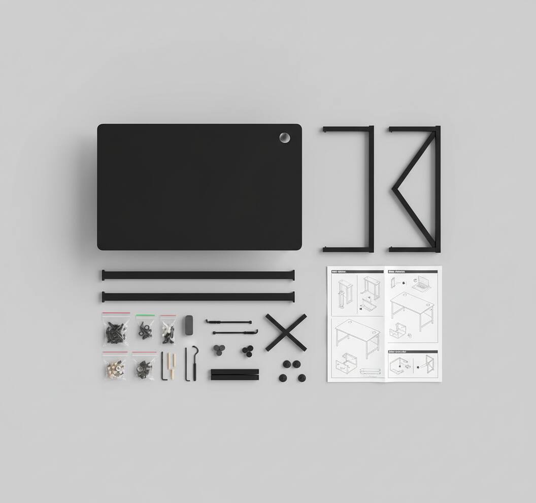 Alt View 1. AOITUN - 31 Inch Black Computer Desk, Minimalist Writing Table with Metal X-Frame, Home Office Study Desk for Students - Black.