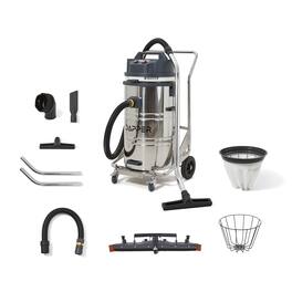 Dapper Supply - 21 Gallon Heavy Duty Industrial Wet Dry Vacuum Dual Motor 33 HP 222 CFM 120V 20A Plug - Silver