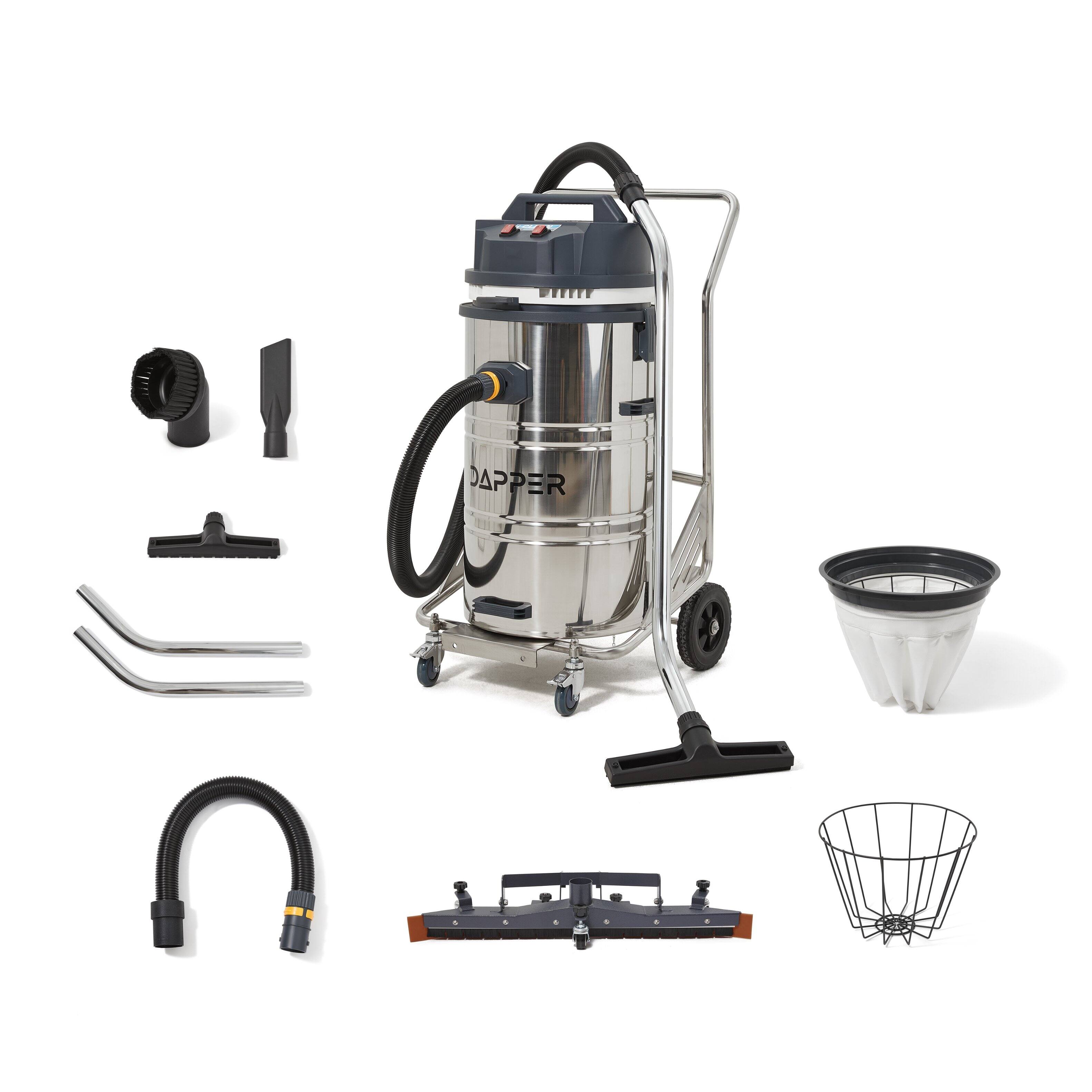 Front. Dapper Supply - Dapper Supply 21 Gallon Heavy Duty Industrial Wet Dry Vacuum Dual Motor 33 HP 222 CFM 120V 20A Plug - Silver.