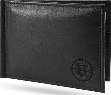 Alt View 2. Rico Industries - Boston Bruins Genuine Black Leather Money Clip Wallet RFID Blocking - Multi.