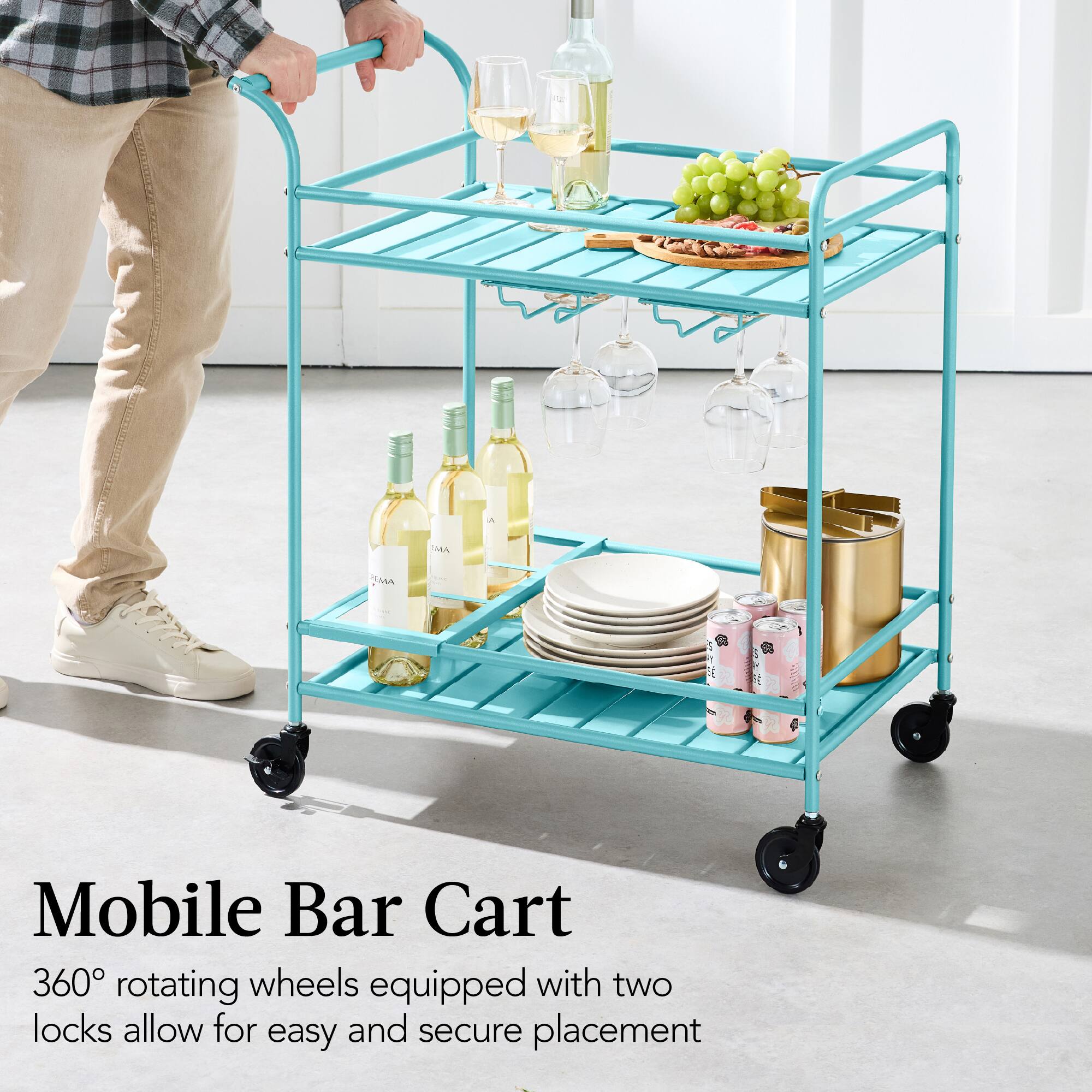Mobile Bar Cart

360° rotating wheels equipped with two locks allow for easy and secure placement