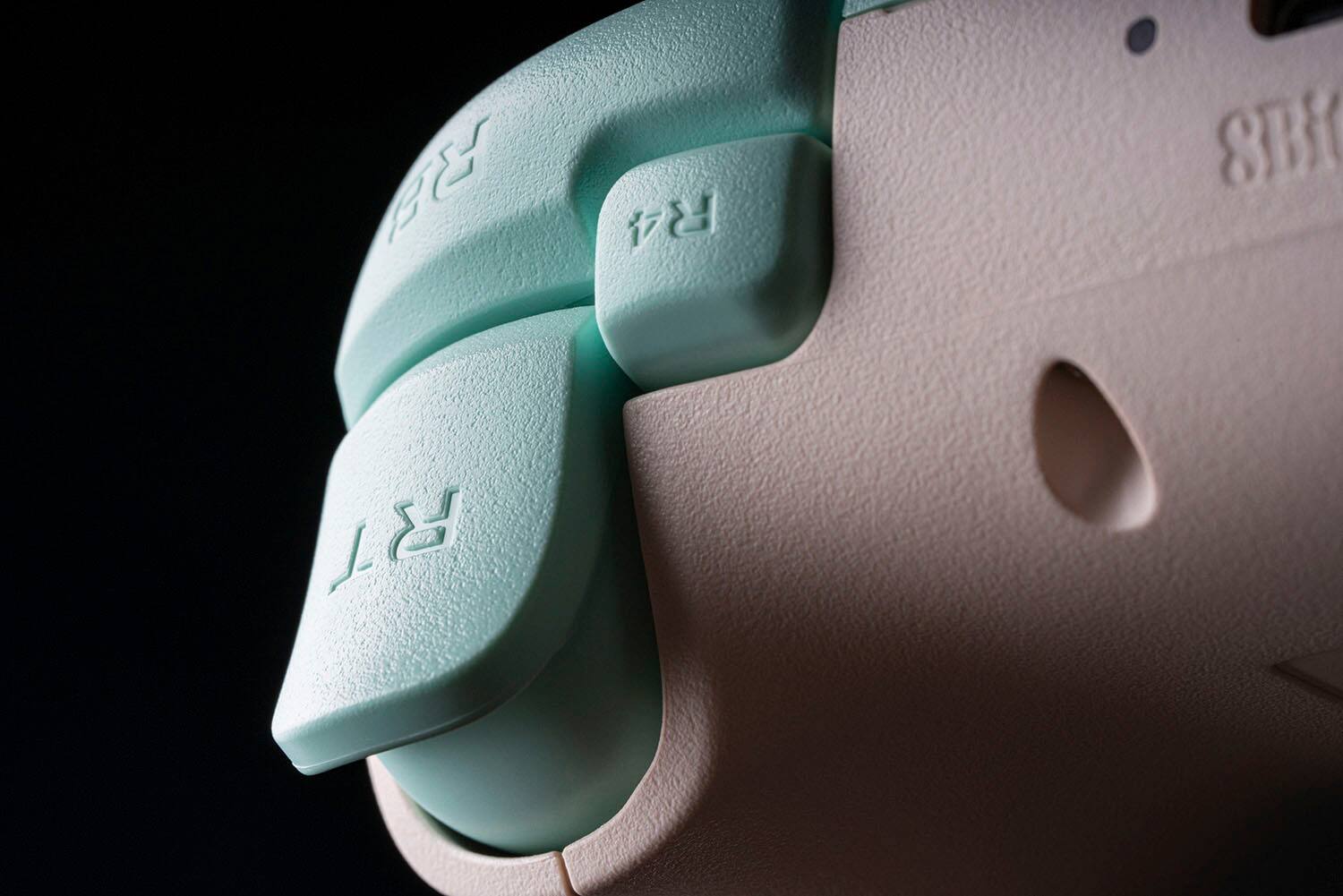 The text on the image reads "335 B 8BK RT." This can be grouped into two parts: "335 B" and "8BK RT." The first part, "335 B," is likely a reference number or code, while the second part, "8BK RT," could be a description or additional information related to the object.