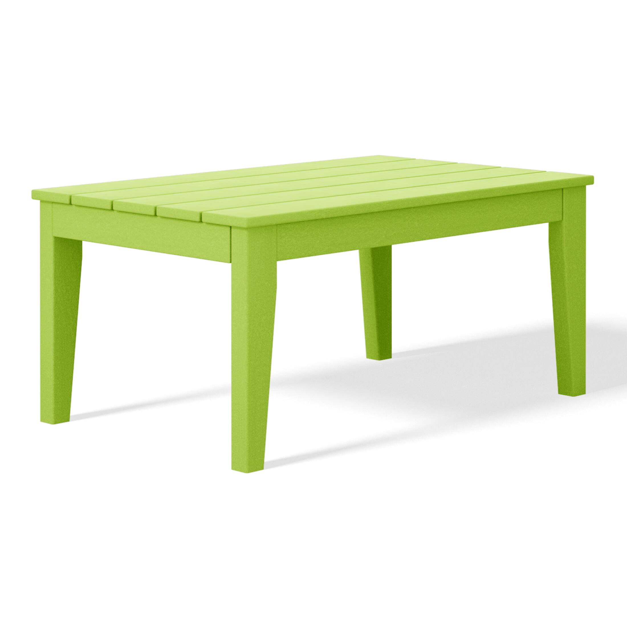 Left. WestinTrends - WestinTrends Malibu Low Outdoor HDPE Patio Rectangle Coffee Table - Lime.