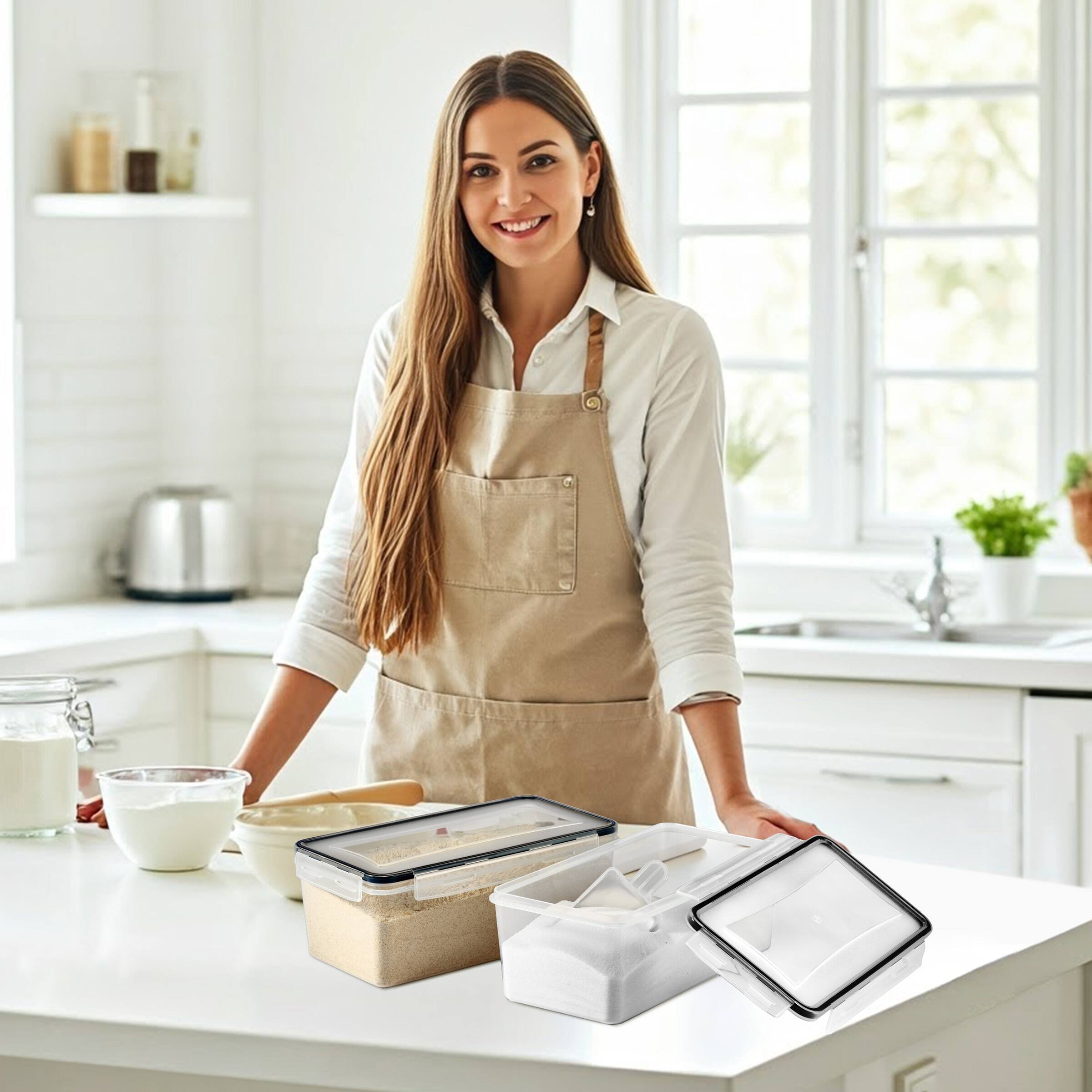 Alt View 1. Sorbus - Sorbus Airtight Food Storage Containers, Four-Way Snap Lids Keeps Food Fresh, Store Cereal, Pasta, Flour and more - Clear.