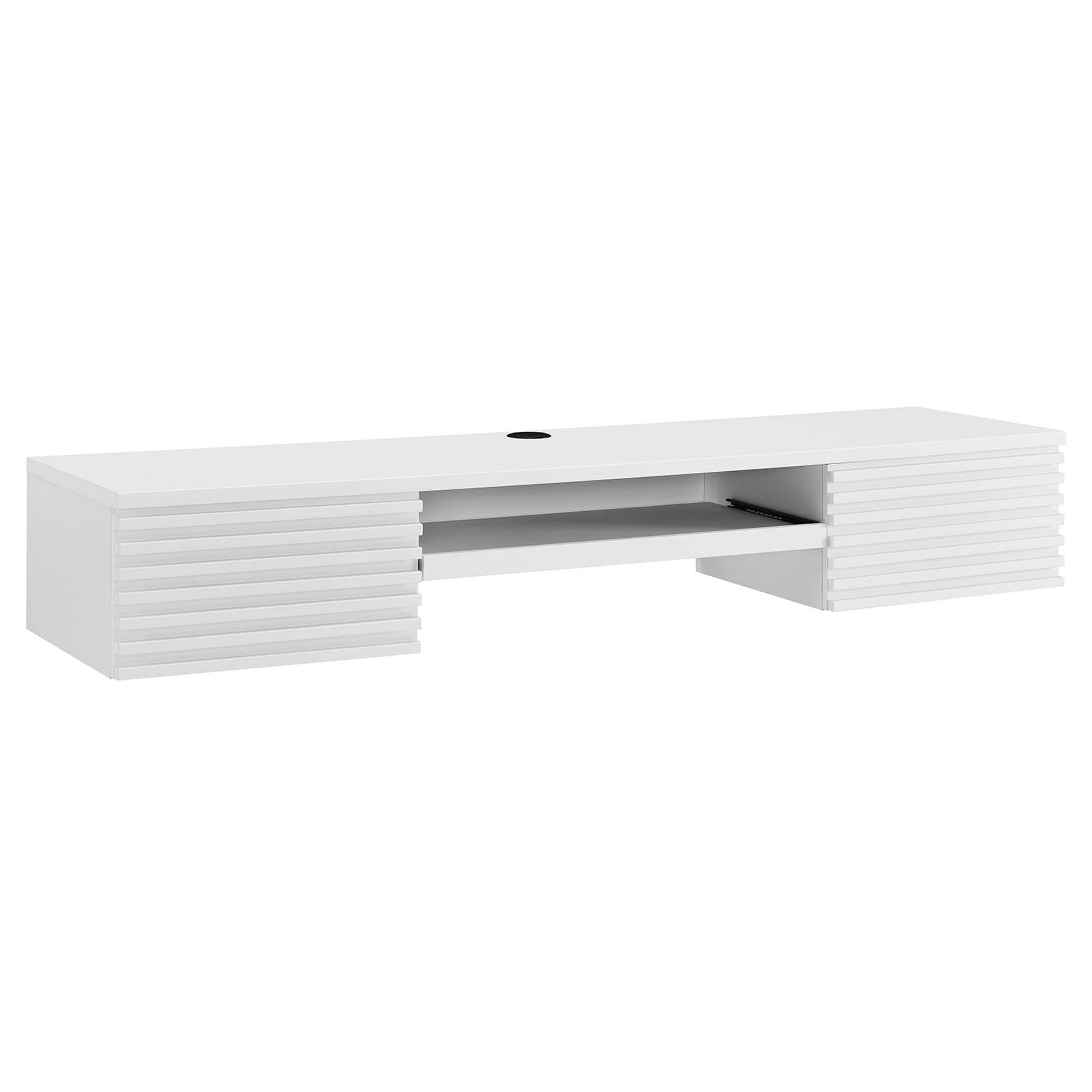 Angle. Modway - Render Wall Mount Wood Office Desk by Modway - White.