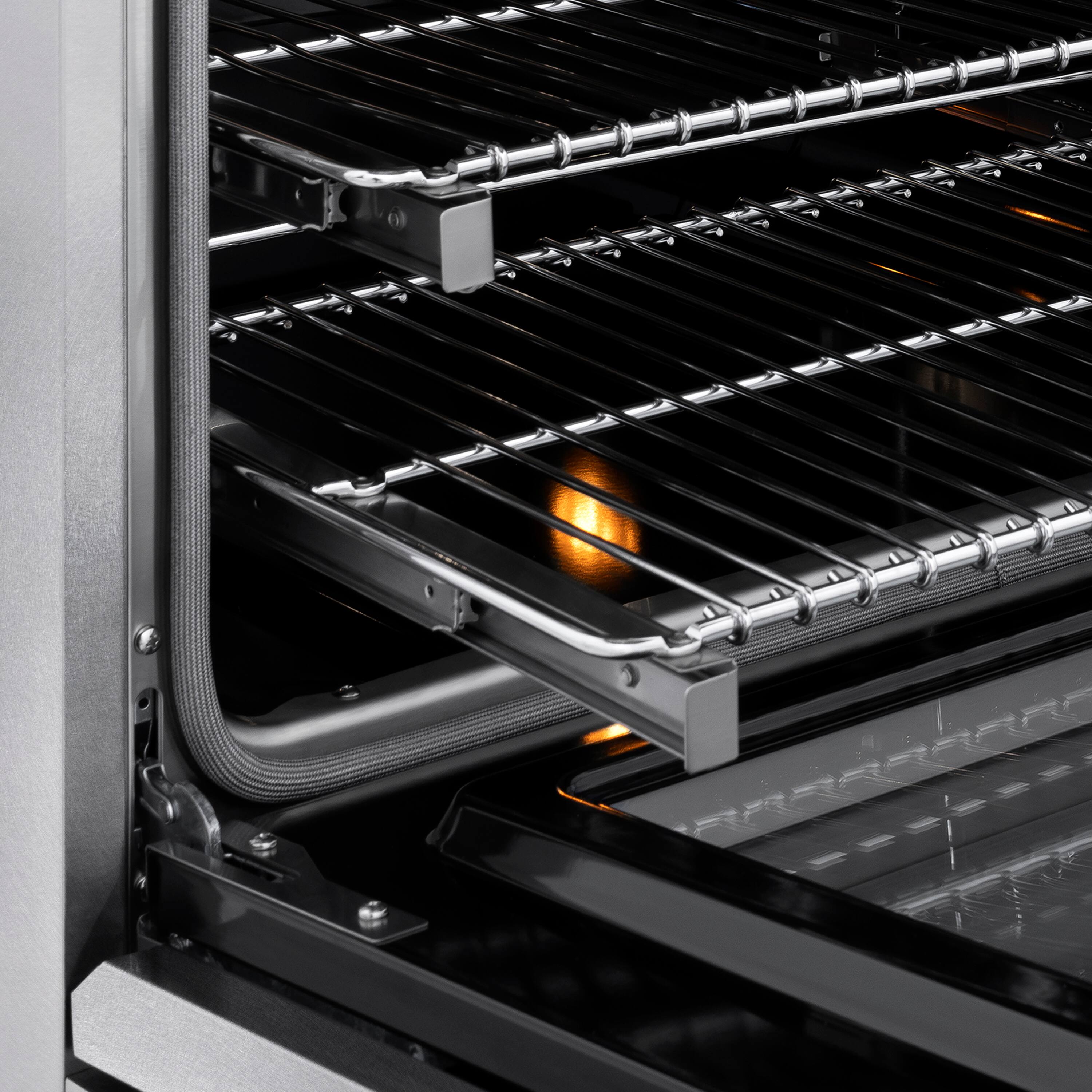 Alt View 17. ZLINE - 48 in. 6.7 cu. ft. Classic Freestanding Gas Range with 8 Burner DuoPro Cooktop & Dual Ovens in Satin Stainless Steel - Satin Stainless Steel.