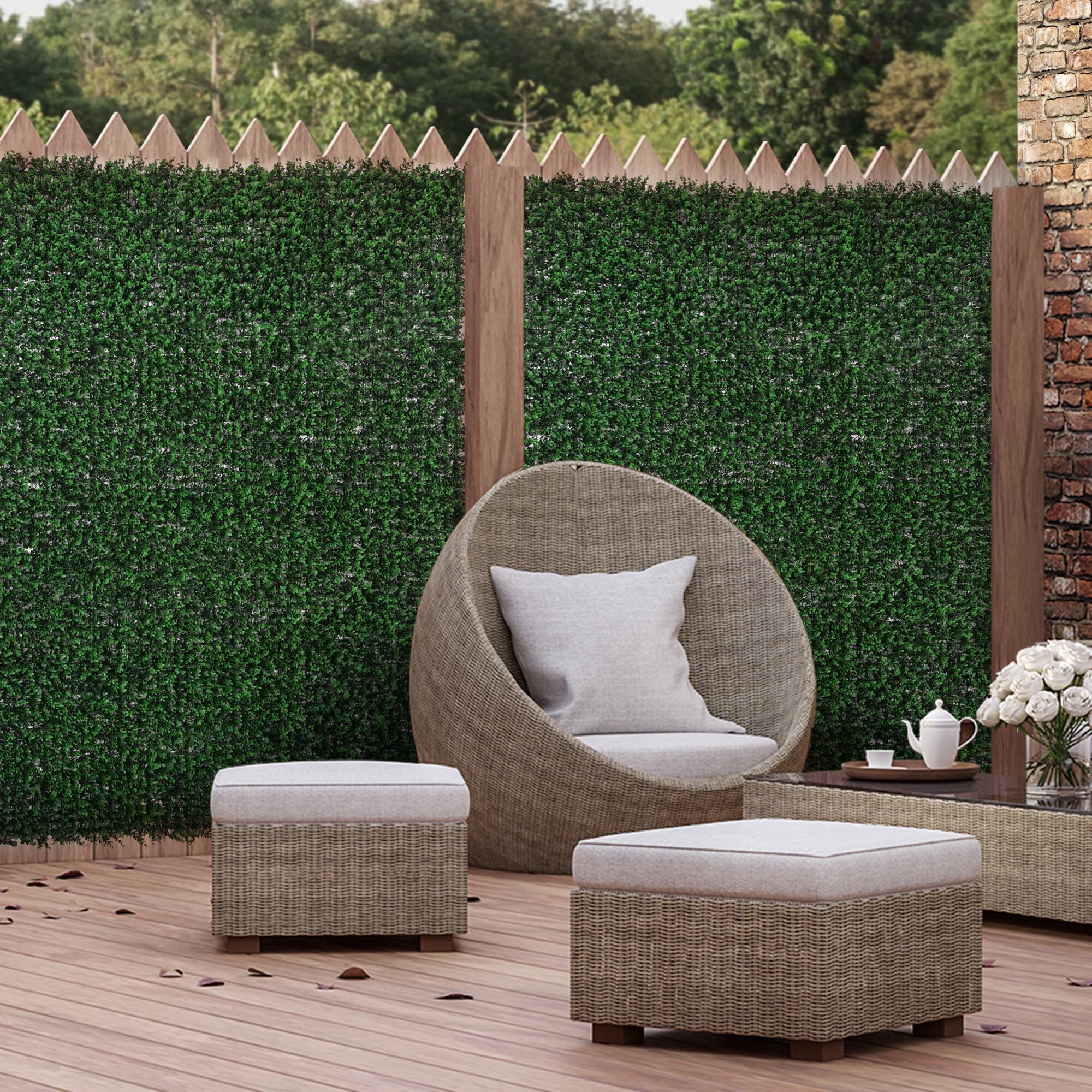 Alt View 1. Outsunny - 12PCs Grass Wall Panels, 20" x 20" Artificial Grass Wall Decor, Greenery Backdrop Panels Wall for Outdoor, Indoor - Emerald Green.