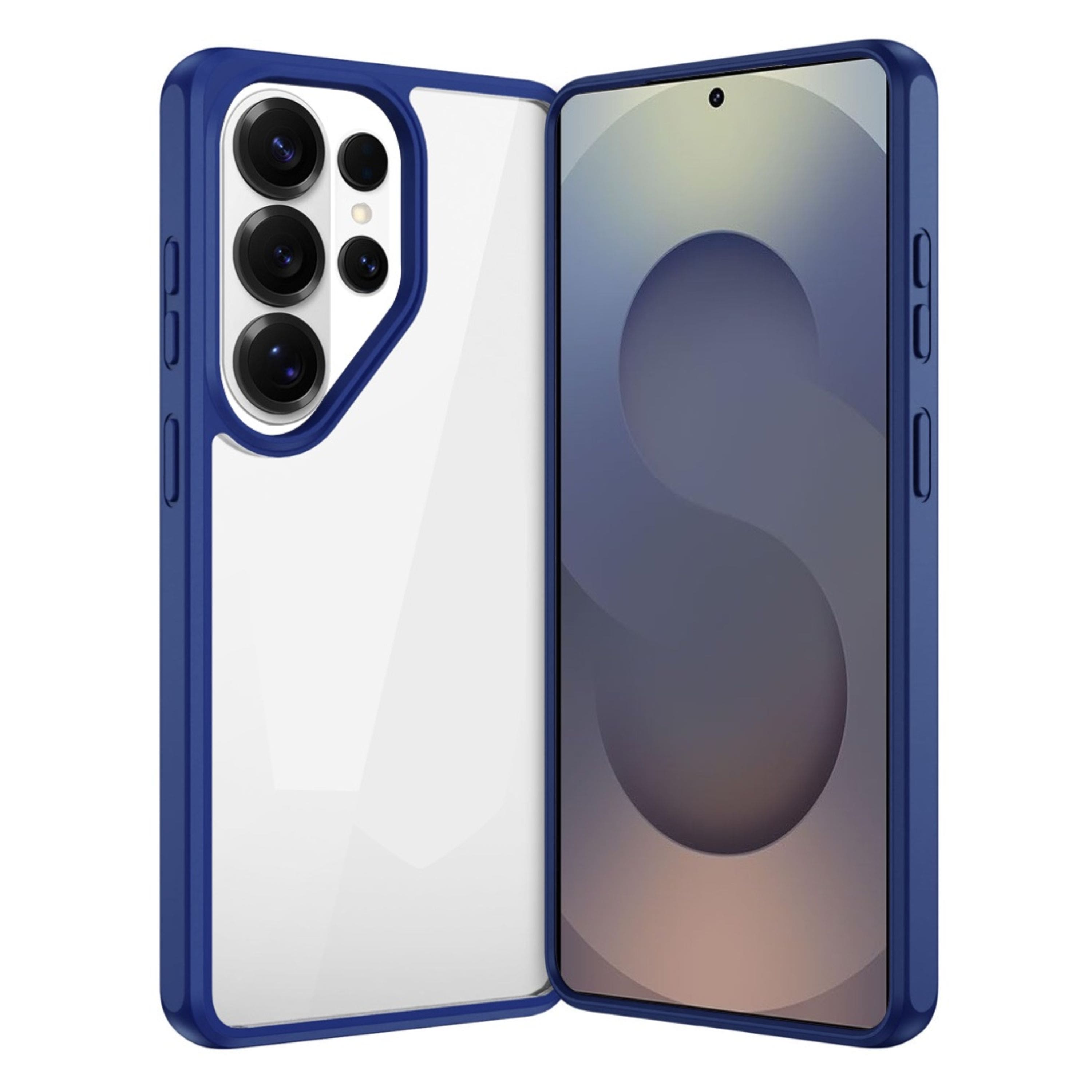 Kitcheniva - Premium Clear Back Case With Color Border And Tempered Glass For Samsung Galaxy S26 Ultra - Navy Blue price history on PriceWatchPro