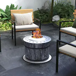 Resenkos - Smokeless Fire Pit, Portable Stove with Mat for Backyard and Patio, Magnesium Oxide, Black