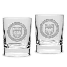 Jardine - Chicago Maroons 2-Piece 11.75oz. Square Double Old Fashioned Glass Set - Multicolor
