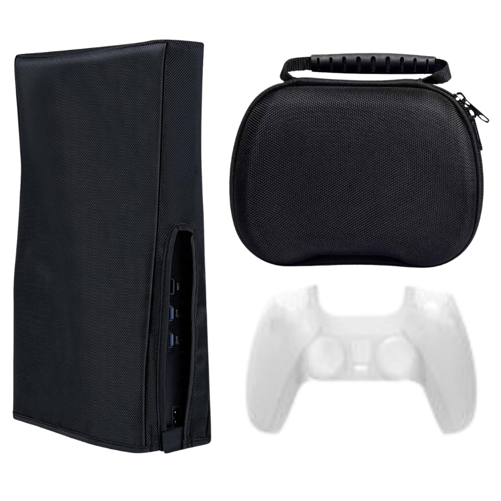 Rainforest Accessories - Accessories Kit For Playstation 5 Includes Controller Carrying Case, Dust Cover, & Controller Skin - Multi
