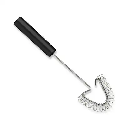 Front. Rada - Cutlery Handi-Stir Whisk with Spring Face, Black Handle - Black.