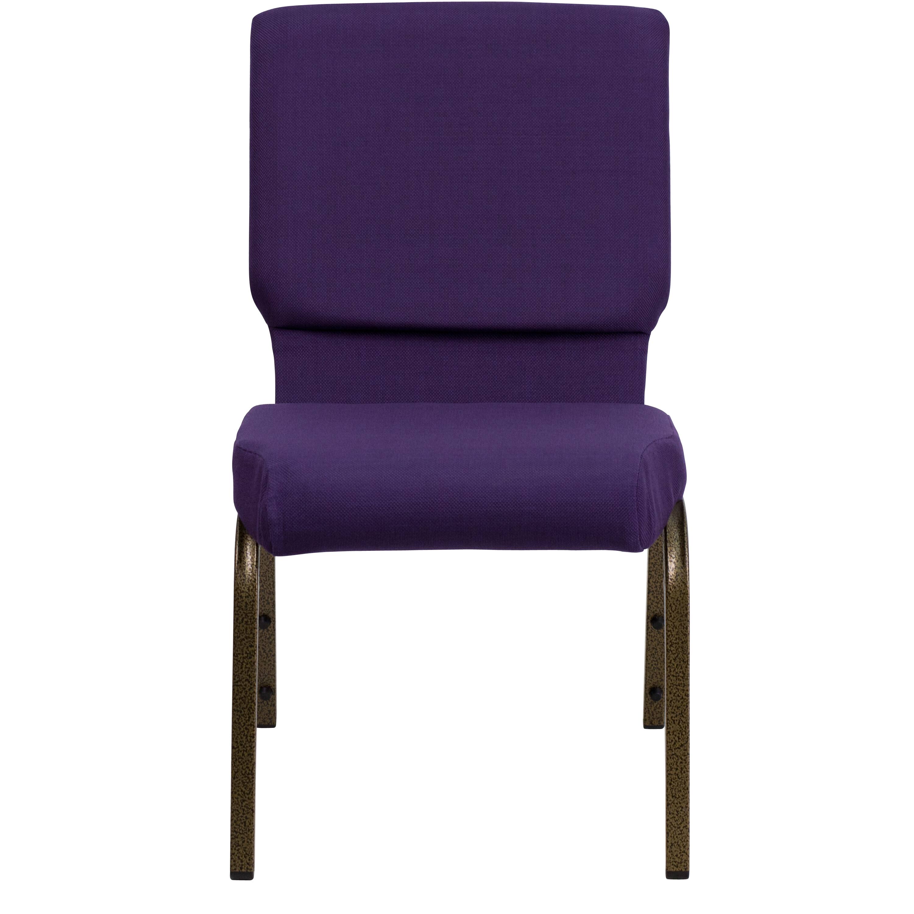 Alt View 7. Emma + Oliver - Stacking Auditorium Chair with 19" Seat - Royal Purple Fabric/Gold Vein Frame.