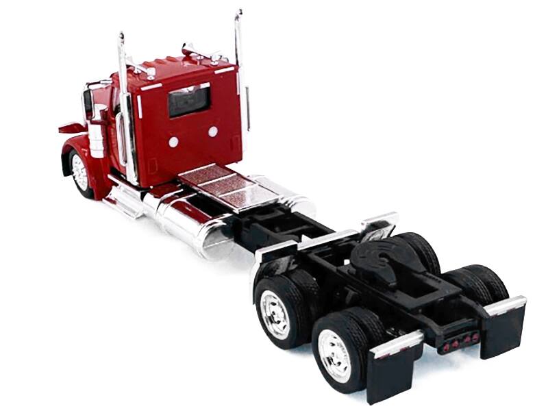 Left. HO Logistics Replicas - Peterbilt 589 2-Axel Day Cab Red 1/87 (HO) Plastic Model Car by HO Logistics - Red.