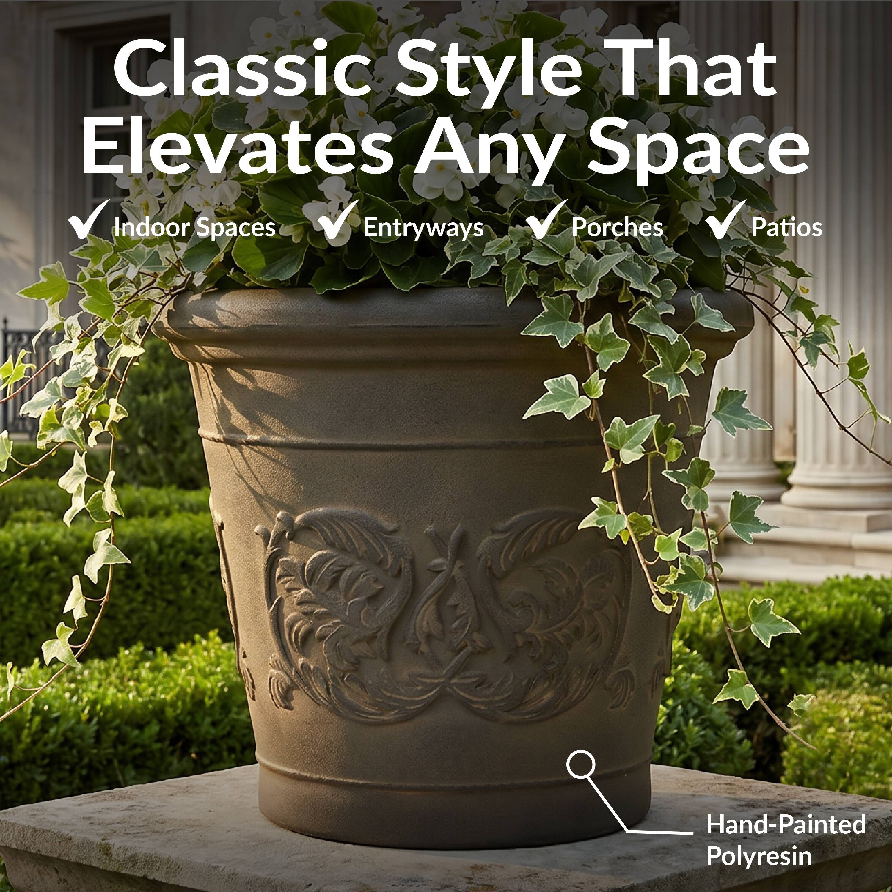 Classic Style That Elevates Any Space

- Indoor Spaces
- Entryways
- Porches
- Patios

Hand-Painted Polyresin