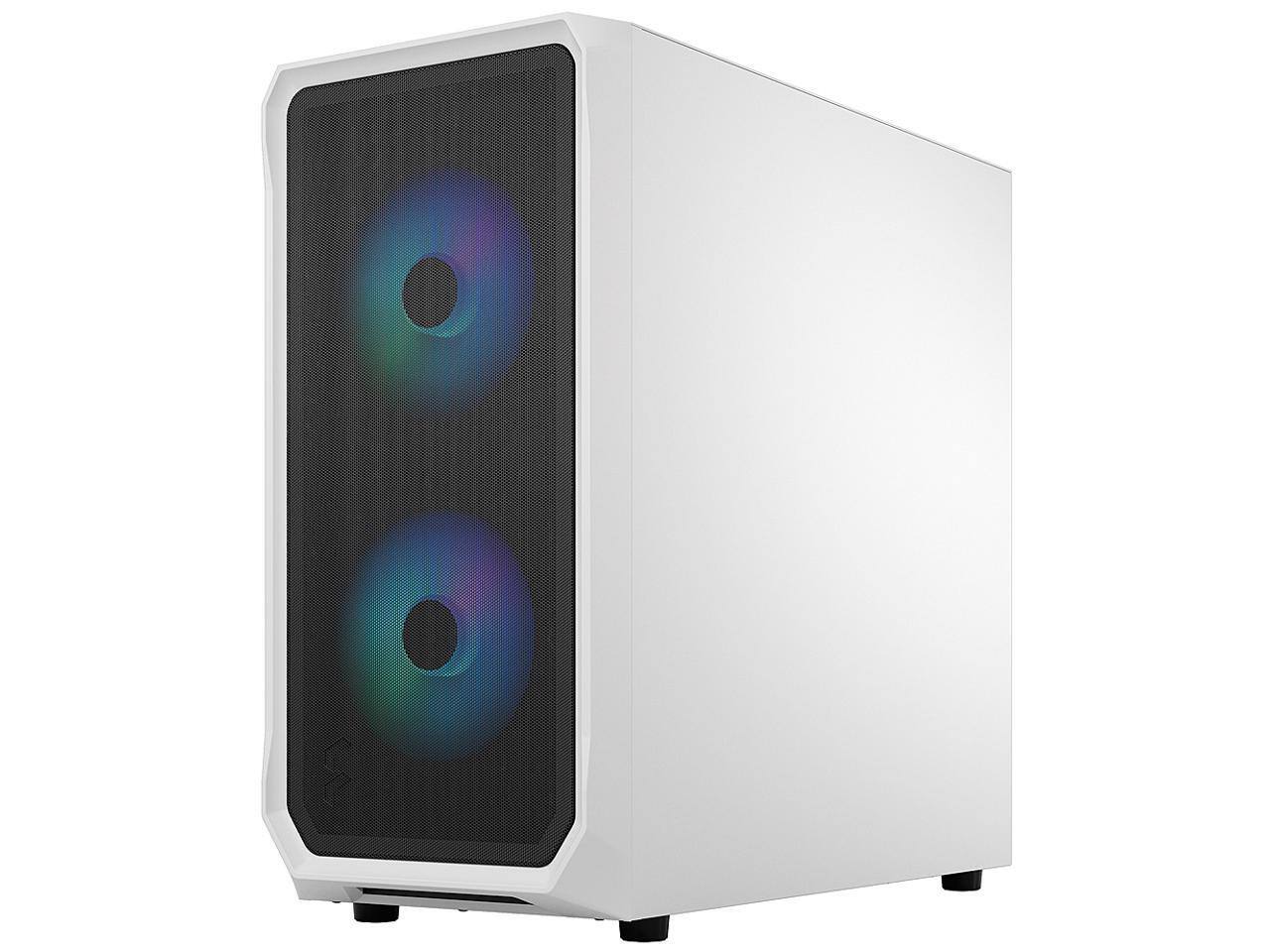 Alt View 3. Fractal Design - Fractal Design Focus 2 RGB White ATX mATX Mini ITX Clear Tinted Tempered Glass Mid Tower Computer Case - White.
