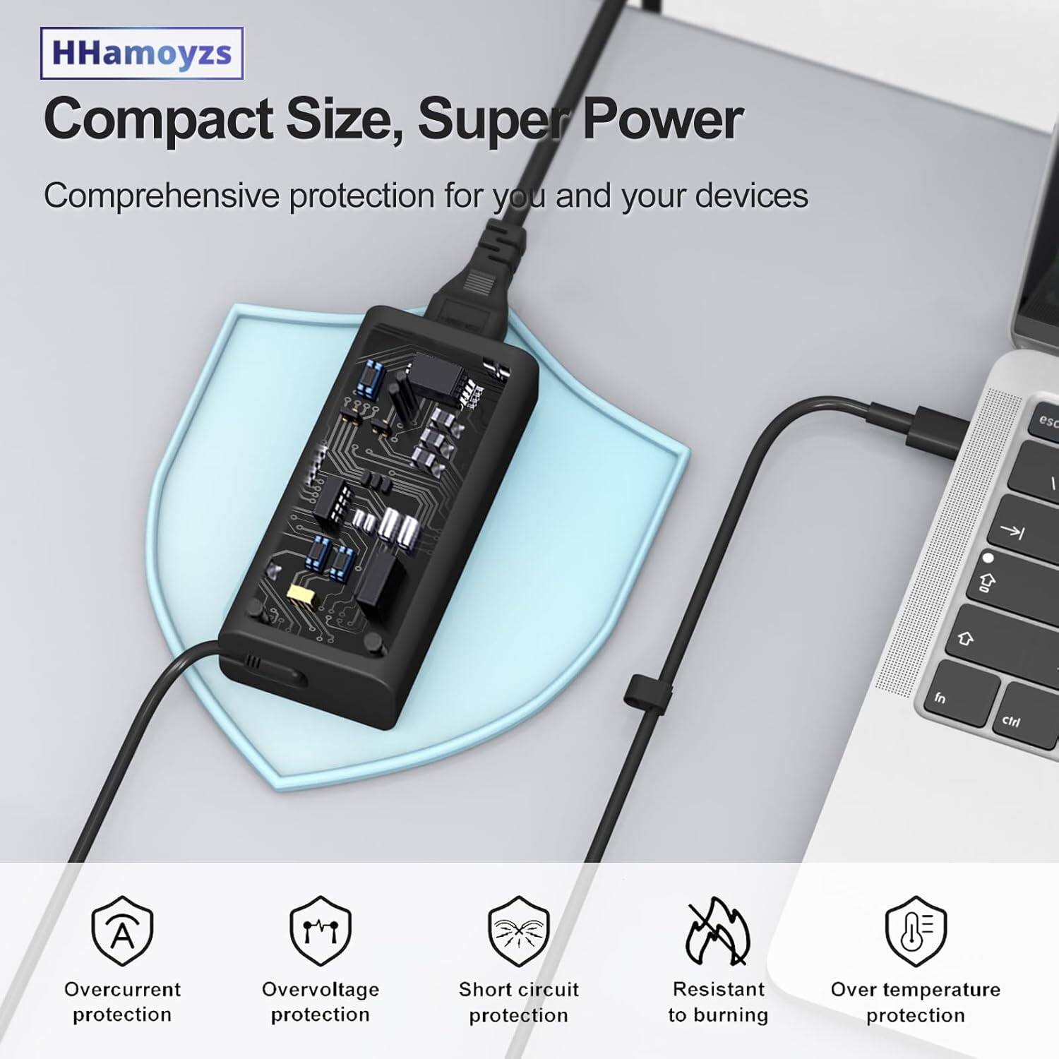 HHamoyzs  
Compact Size, Super Power  
Comprehensive protection for you and your devices  

- Overcurrent protection  
- Overvoltage protection  
- Short circuit protection  
- Resistant to burning  
- Over temperature protection