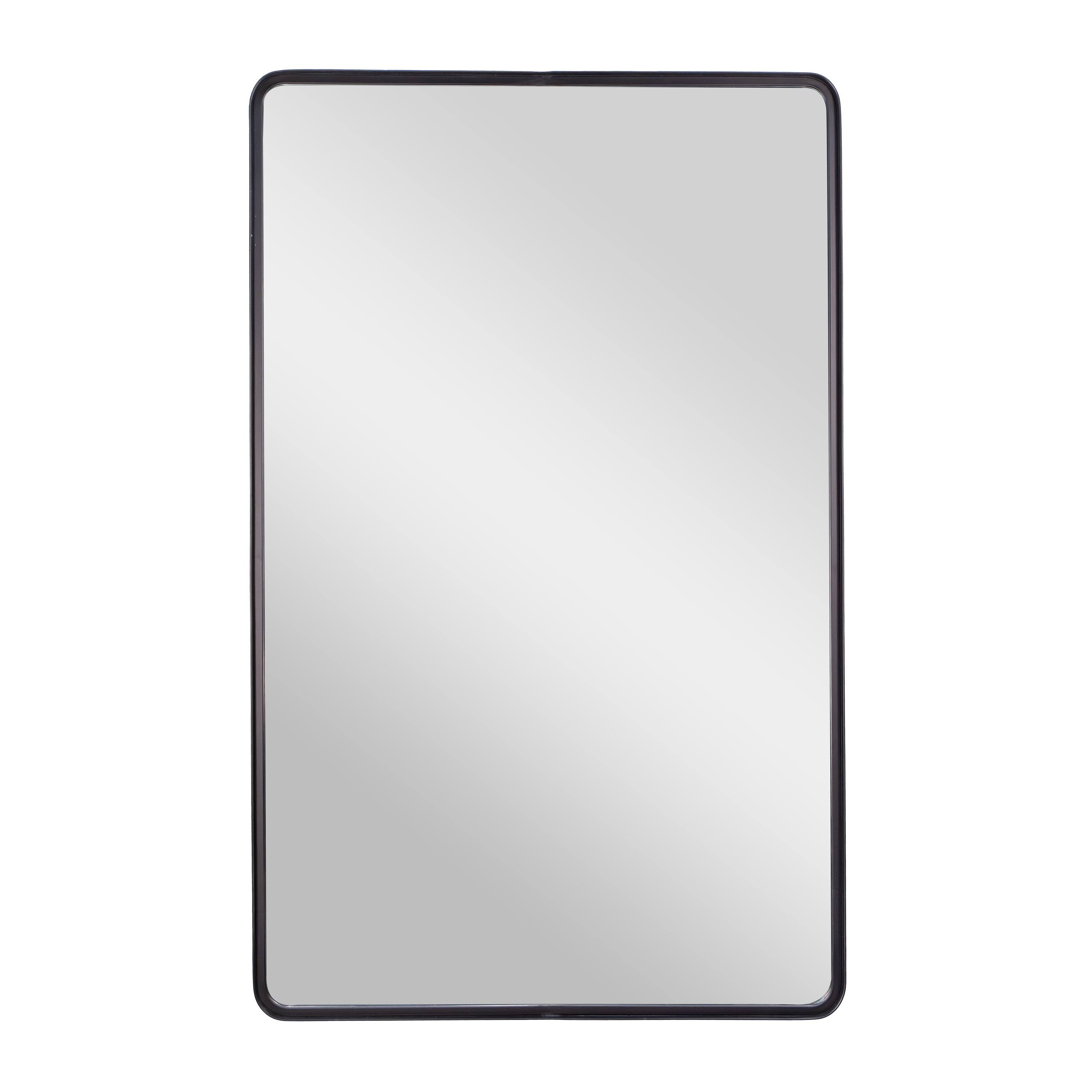 Alt View 8. Emma + Oliver - Afsin Wall Mirror with Silver Backed Glass for Clarity for Entryways, Bathrooms & More - Black.