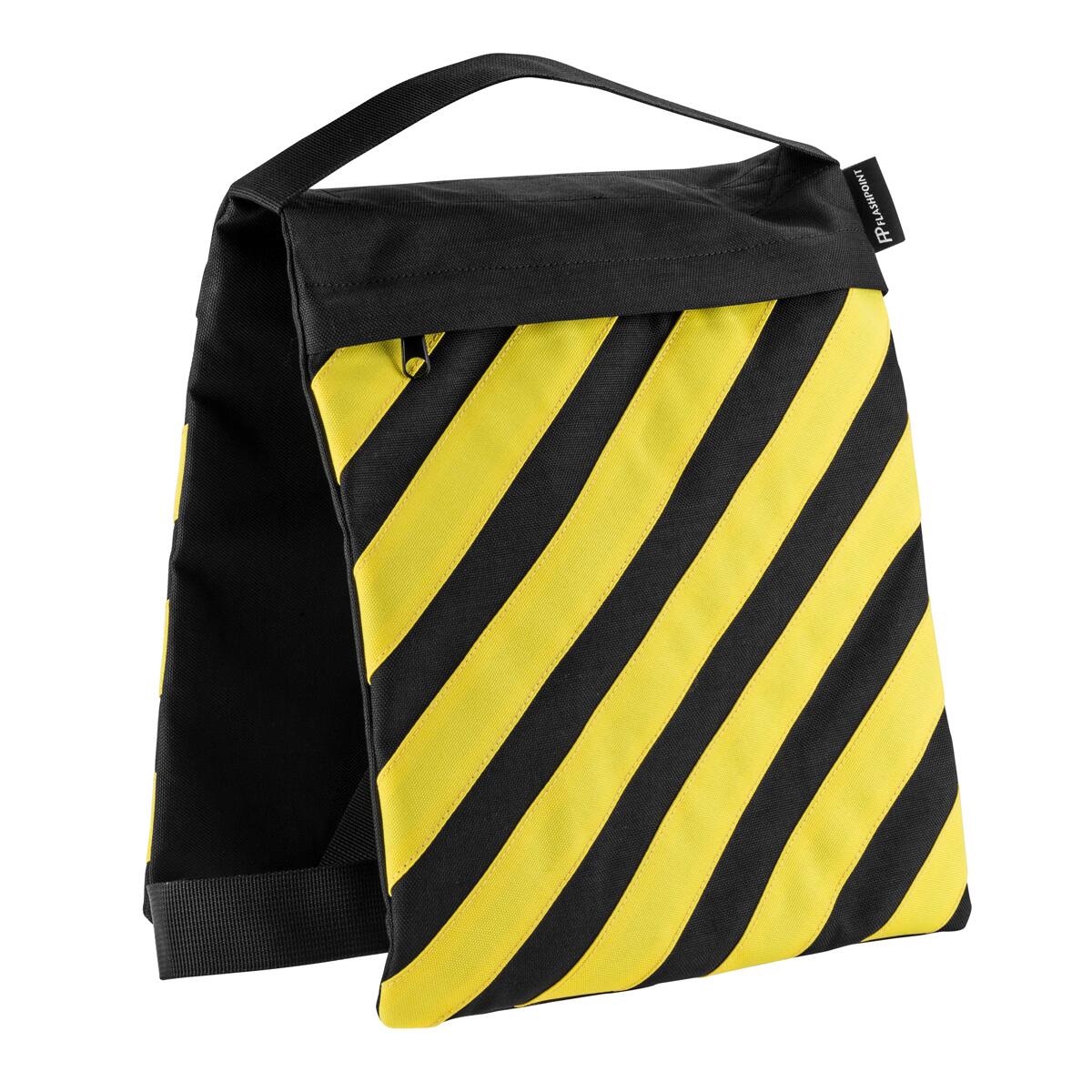 Flashpoint - Empty Saddle Sandbag, Water-Resistant Cordura Nylon - (27 lb Capacity, Yellow & Black Stripes)