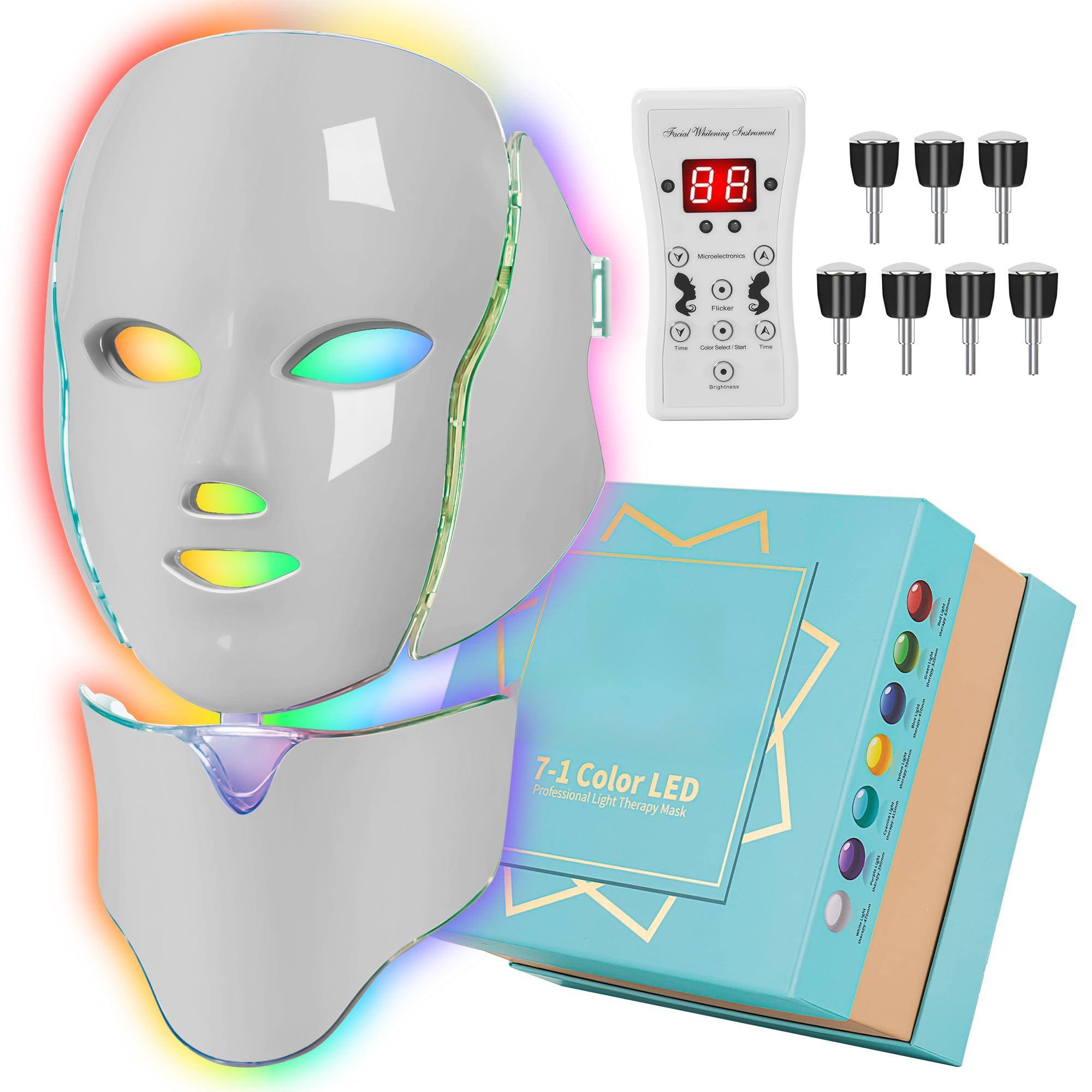 Sure, here is the corrected and grouped text from the image:

---

**Taol Maniny Saleai T - A e Y A I I - - - - H 7-1 Color Professional Light LED Therapy Mask**

**7-1 Color LED Professional Light Therapy Mask**

**Festival Threading Apparatus**

**Manual**

**Flux**

**Color Set Start**

**Time**

**Brightness**

**Mode**

**Flux**

**Time**

**Color Set Start**

**Brightness**

**Mode**

---

This text appears to be a mix of product information and possibly some instructions or settings related to the LED therapy mask.