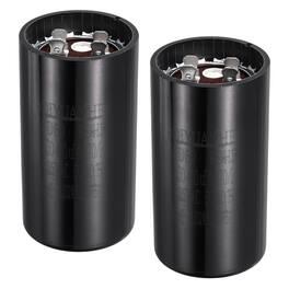 Unique Bargains - 2pcs CD60 Motor Run Capacitor, 400-480uF MFD AC125V, 50-60Hz, for Motor 46x86mm - Black