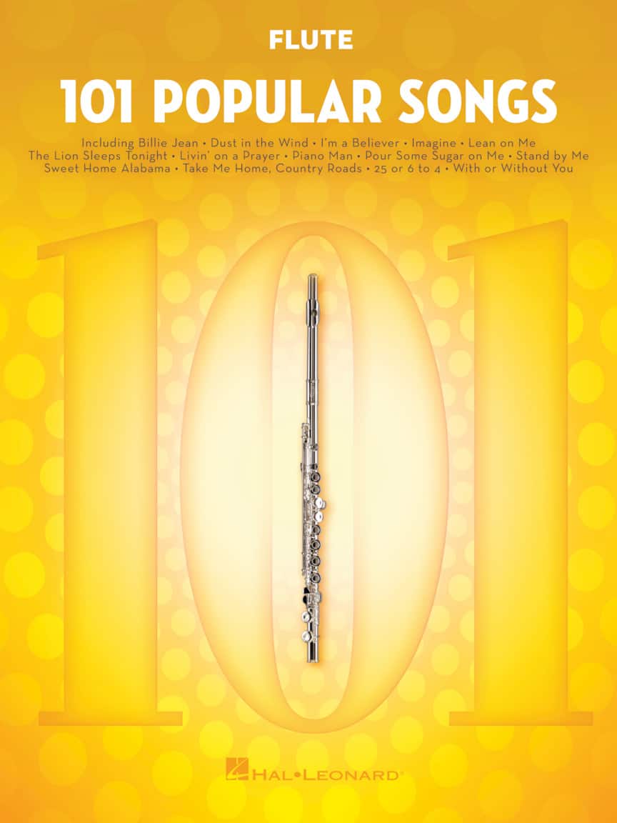 Hal Leonard - 101 Popular Songs for Flute Music Book Instrumental Folio Flute Sheet Music Softcover 128 Pages