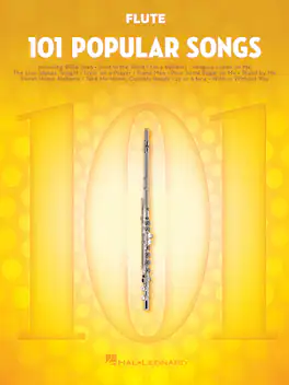 Hal Leonard - 101 Popular Songs for Flute Music Book Instrumental Folio Flute Sheet Music Softcover 128 Pages