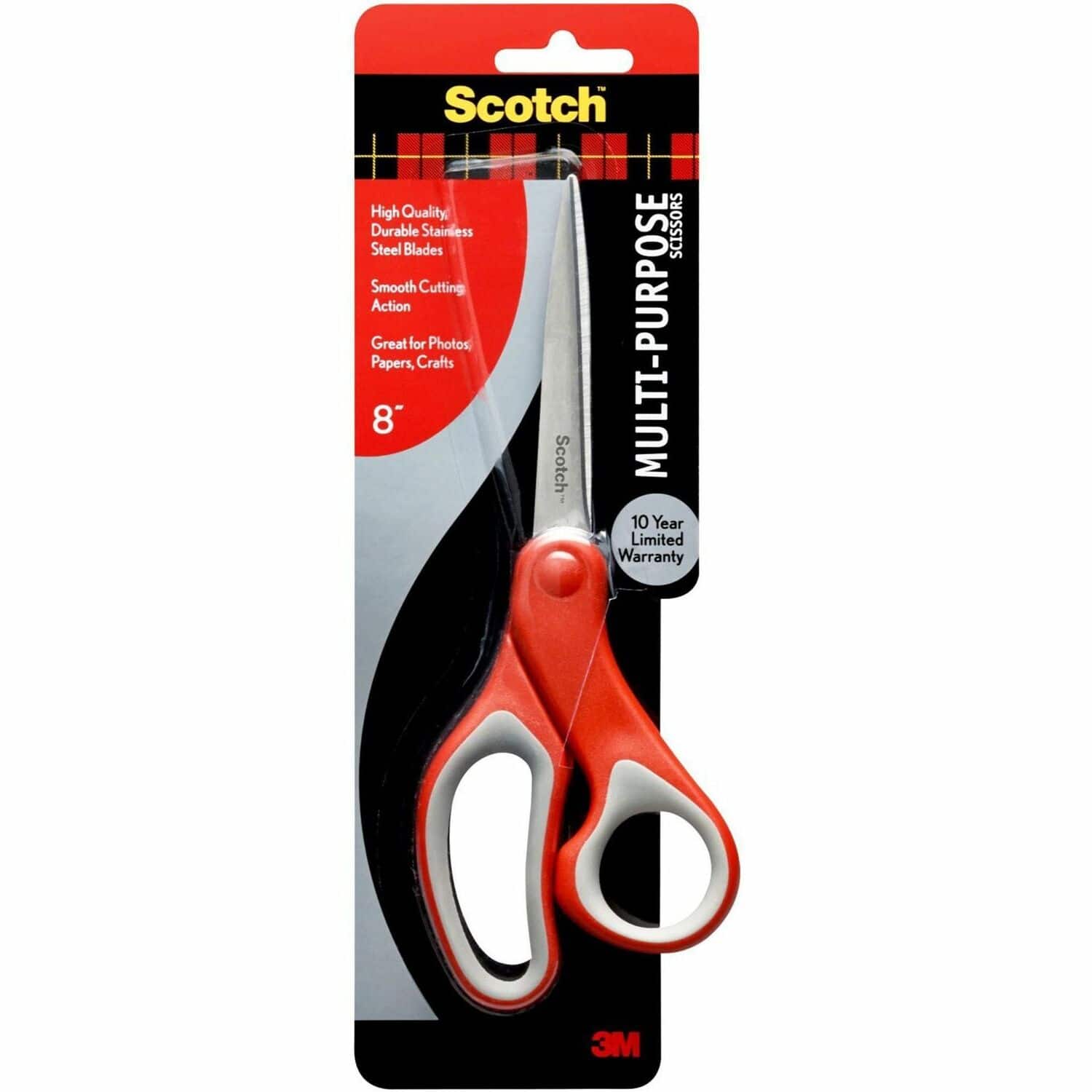 "Scotch - Multipurpose Scissors 8"" Straight Stainless Steel Silver 1 Each - Red" price history on PriceWatchPro